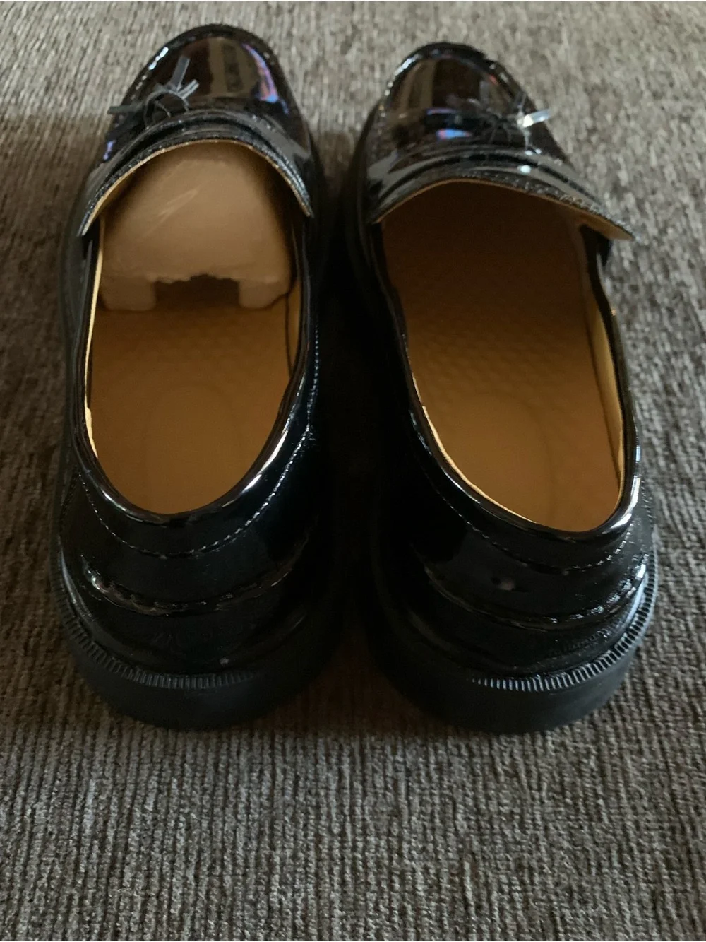 Mens Black Patent Tassel Loafers